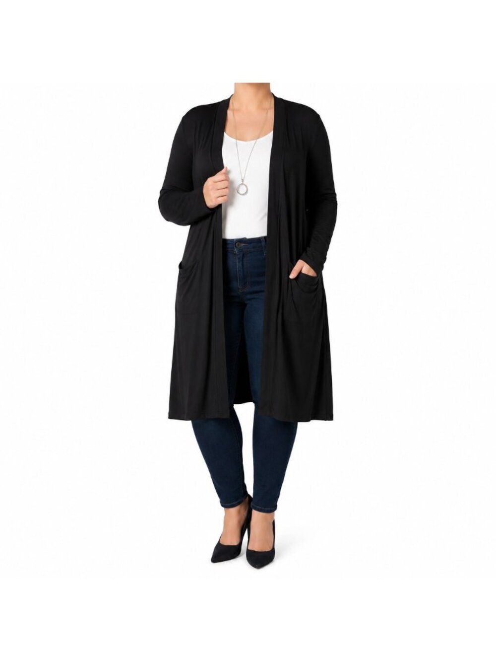 NEW Cuddl Duds Black Lightweight Long Duster Cardigan - XL